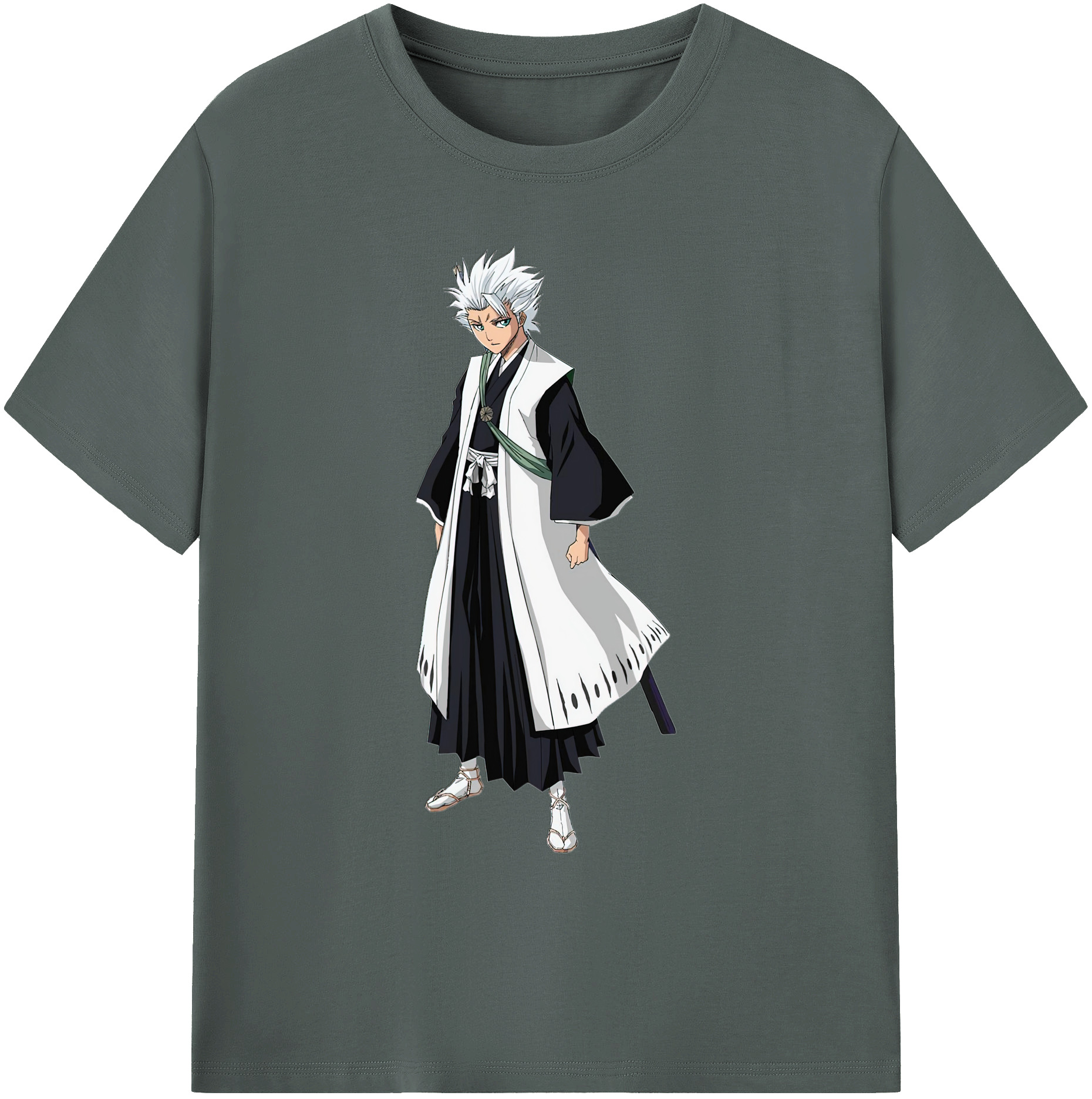 （画像用） ブリーチ 日番谷冬獅郎（ひつがや とうしろう） BLEACH Hitsugaya Toushirou 綿100％ メンズ半袖Tシャツ｜肌触りやわらか＆通気性